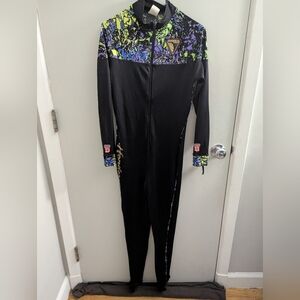 *Vintage* Henderson USA Hot Skin Black and Multicolor Wetsuit XL Surfing Beach